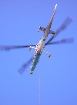 K&auml;ltezentrale - Hubschrauberanflug